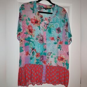 Tolani Floral Blouse, Large, Modal